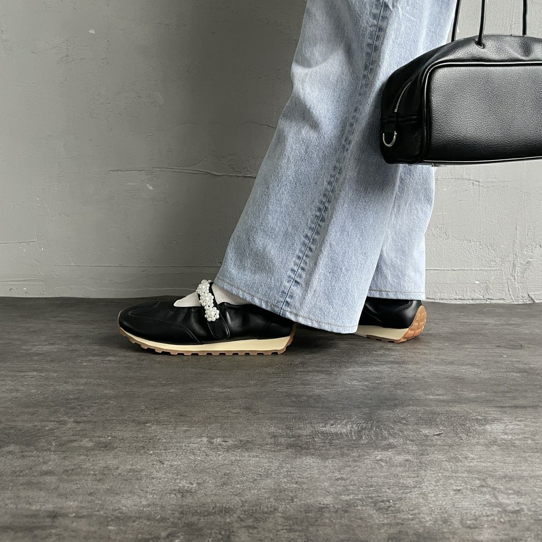 FOOT INDUSTRY [フットインダストリー] パールメリージェーンシューズ [AWC010] 001 ANTHRA