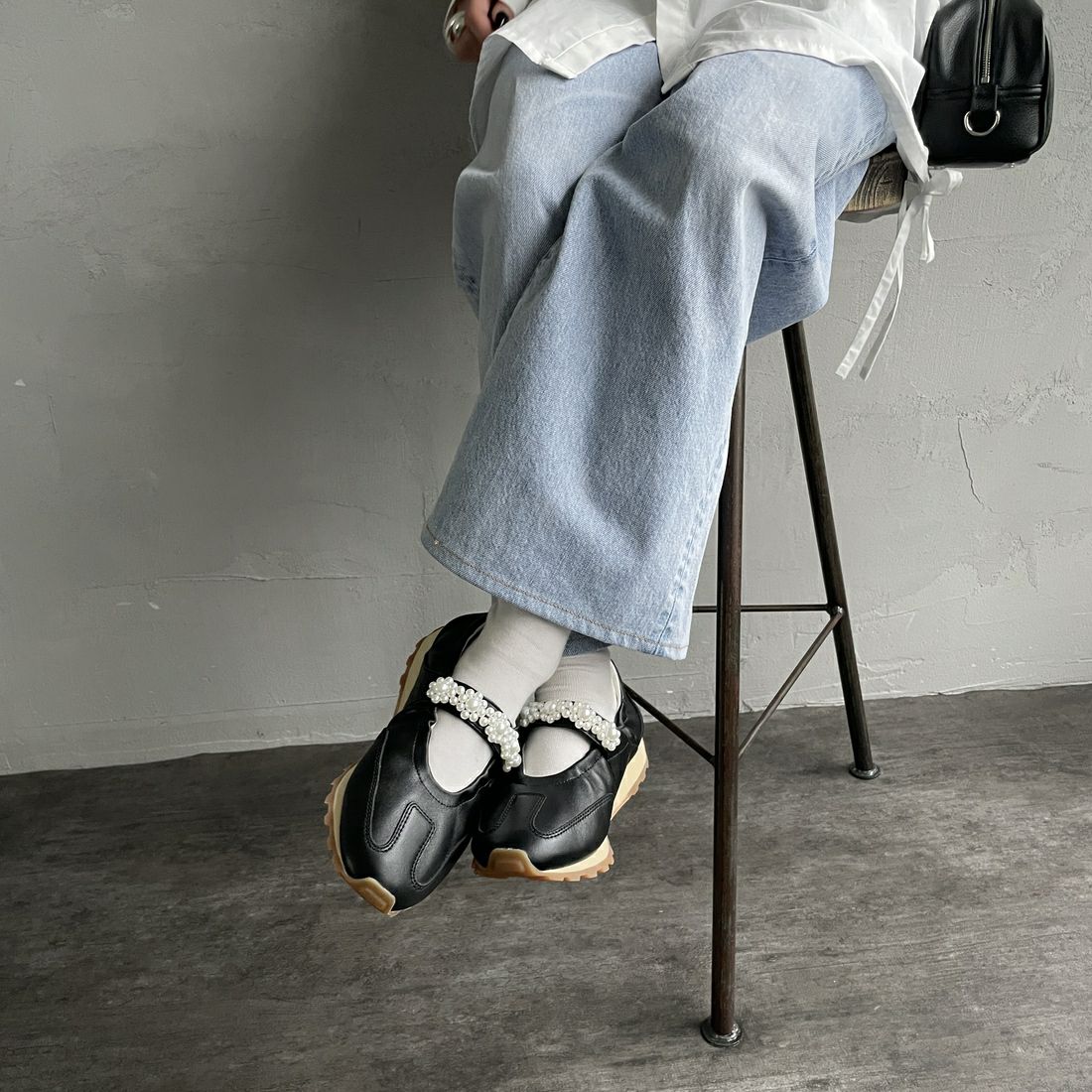 FOOT INDUSTRY [フットインダストリー] パールメリージェーンシューズ [AWC010] 001 ANTHRA