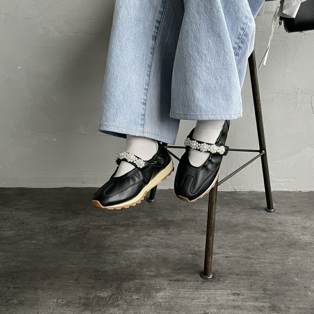 FOOT INDUSTRY [フットインダストリー] パールメリージェーンシューズ [AWC010] 001 ANTHRA