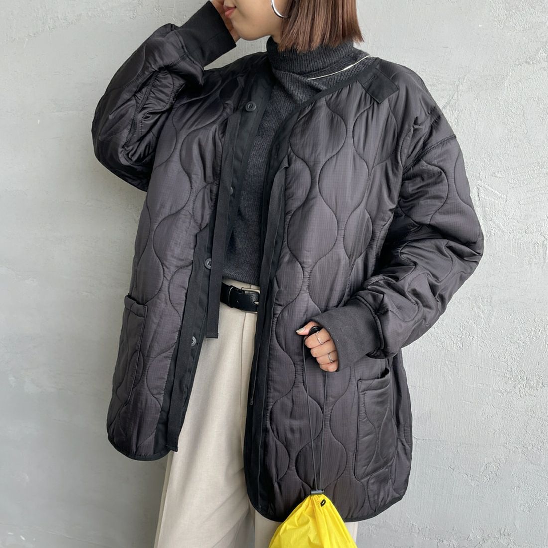 BLACK&&モデル身長：159cm 着用サイズ：M&&