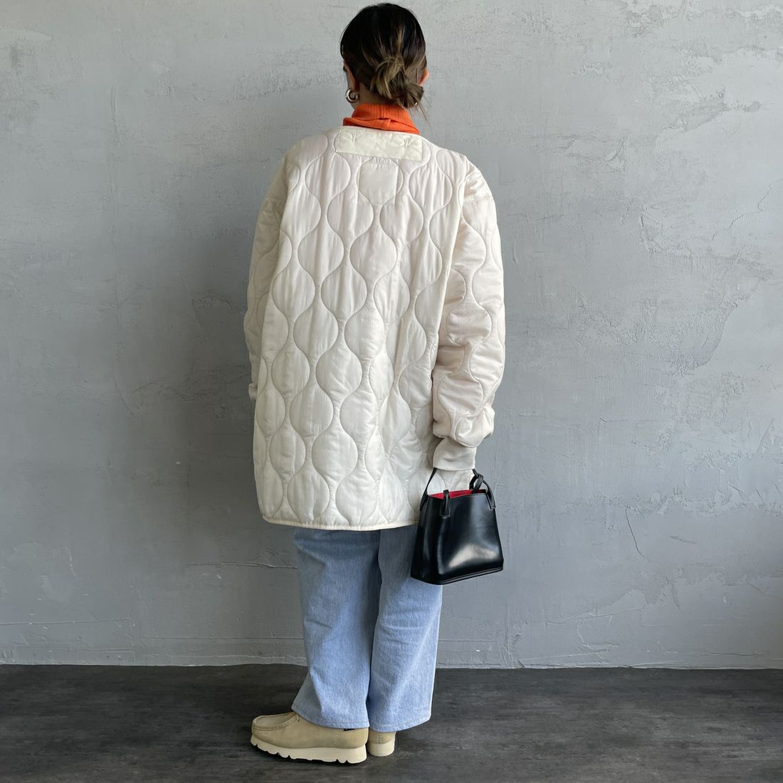 MILITARY [ミリタリー] 別注 M-65 キルティングライナージャケット [T-25789001-JF] IVORY &&モデル身長：150cm 着用サイズ：M&&