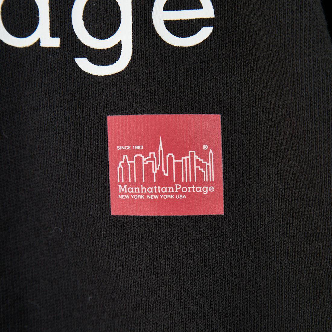 MANHATTAN PORTAGE [マンハッタンポーテージ] 別注 ポケット刺繍 リンガークルーネックスウェット [25FWMP-IN70-JF] BLACK