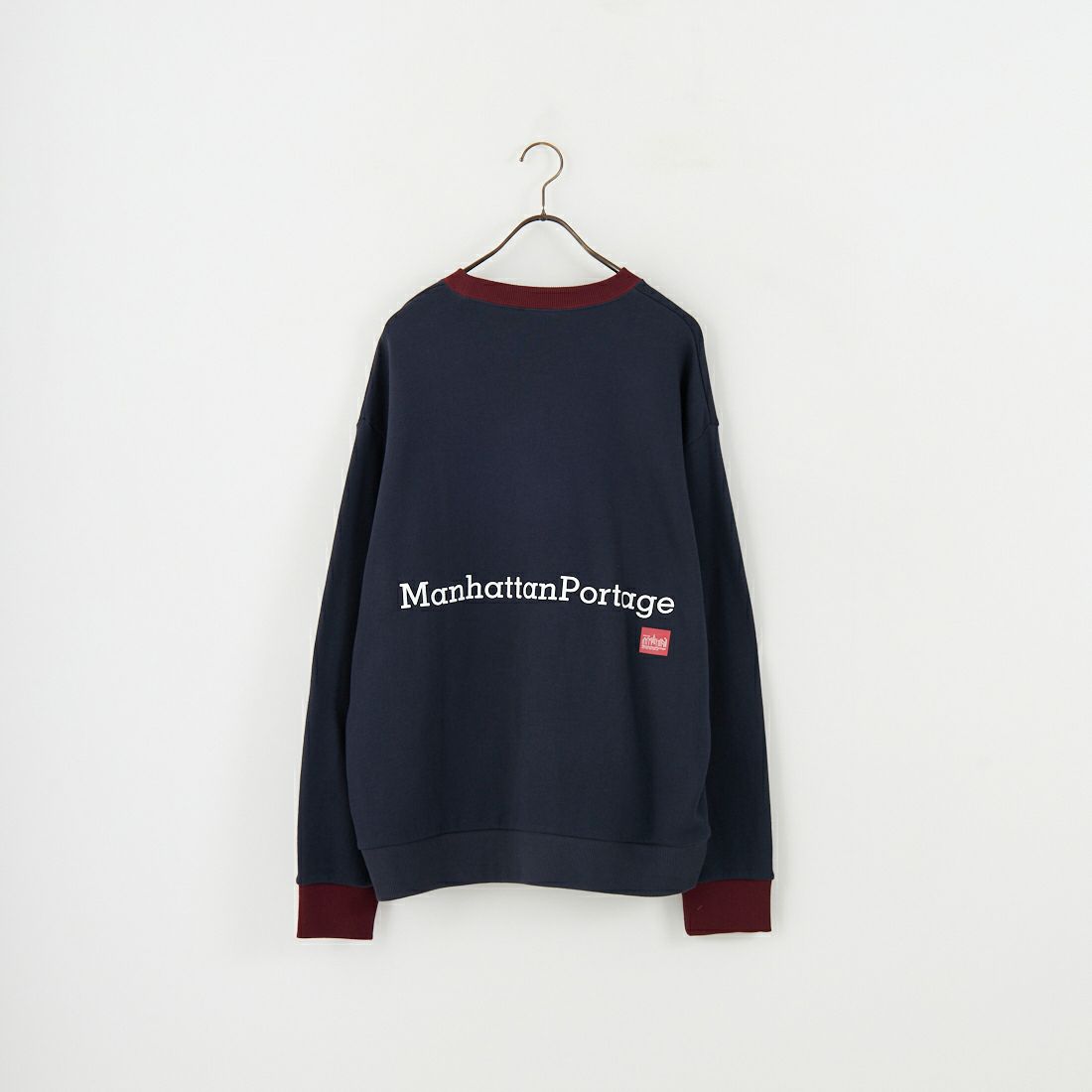 MANHATTAN PORTAGE [マンハッタンポーテージ] 別注 ポケット刺繍 リンガークルーネックスウェット [25FWMP-IN70-JF] NAVY