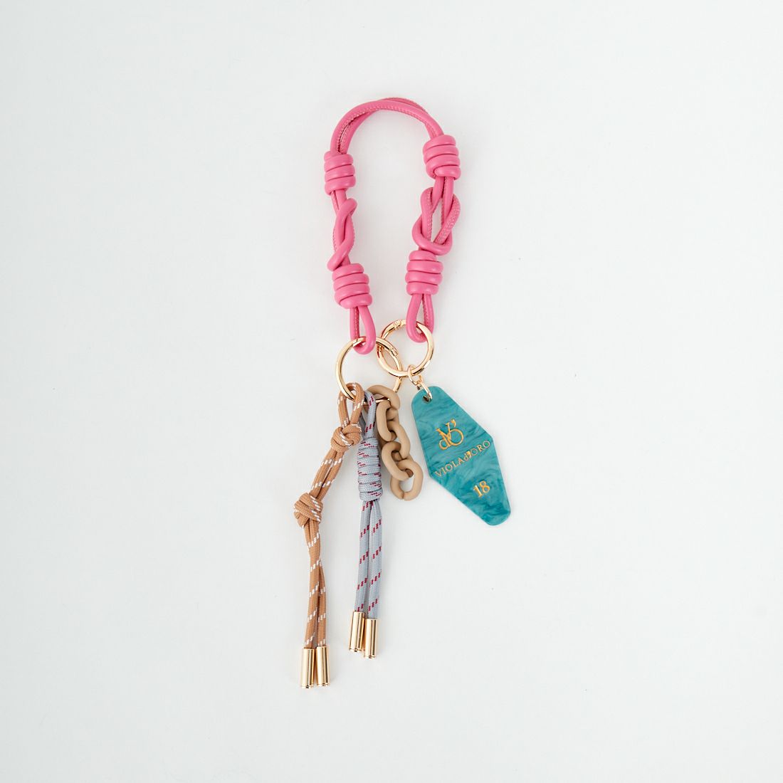 VIOLAd'ORO [ヴィオラドーロ] アクリル×コード バッグチャーム [V-5078] B.KEY/FUCH