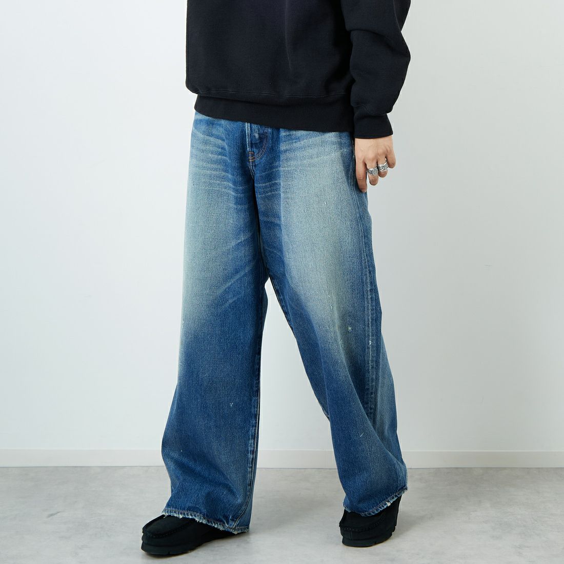 NEEDBY heritage [ニードバイヘリテージ] NO.10 ワイドテーパードデニム [N1VWV083705Y] 5Y &&モデル身長：179cm 着用サイズ：28&&