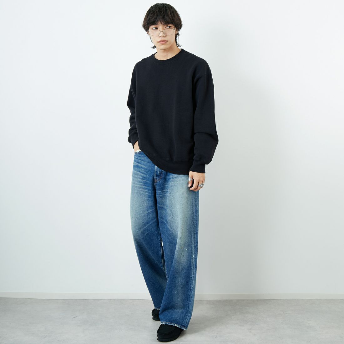 NEEDBY heritage [ニードバイヘリテージ] NO.10 ワイドテーパードデニム [N1VWV083705Y] 5Y &&モデル身長：179cm 着用サイズ：28&&