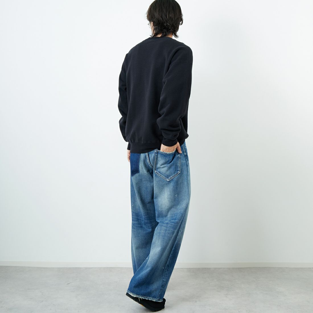 NEEDBY heritage [ニードバイヘリテージ] NO.10 ワイドテーパードデニム [N1VWV083705Y] 5Y &&モデル身長：179cm 着用サイズ：28&&