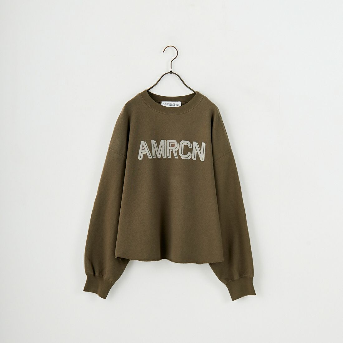 Americana × JEANS FACTORY [アメリカーナ × ジーンズファクトリー] 別注 カレッジプリント カットオフスウェット [BRF-736A-2-JF] ﾌﾞﾗｳﾝ