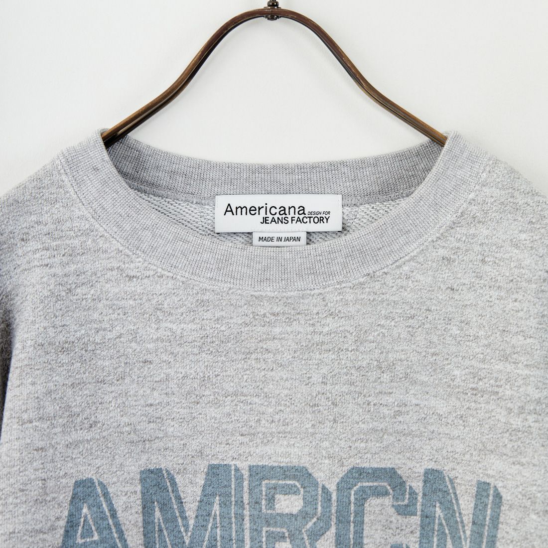 Americana × JEANS FACTORY [アメリカーナ × ジーンズファクトリー] 別注 カレッジプリント カットオフスウェット [BRF-736A-2-JF] ﾓｸｸﾞﾚｰ