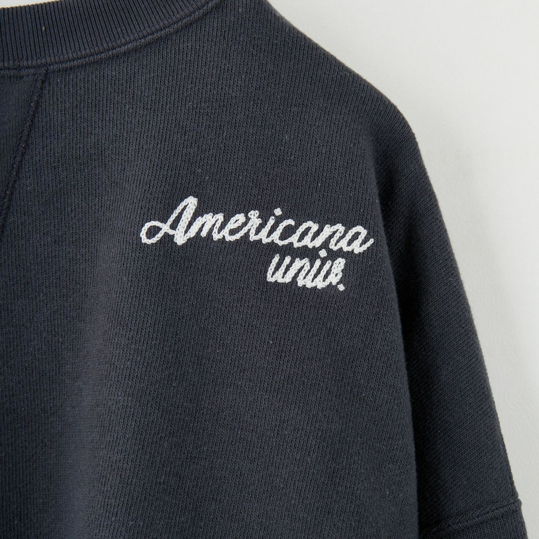 Americana × JEANS FACTORY [アメリカーナ × ジーンズファクトリー] 別注 カレッジプリント カットオフスウェット [BRF-736A-2-JF] ｽﾐｸﾛ