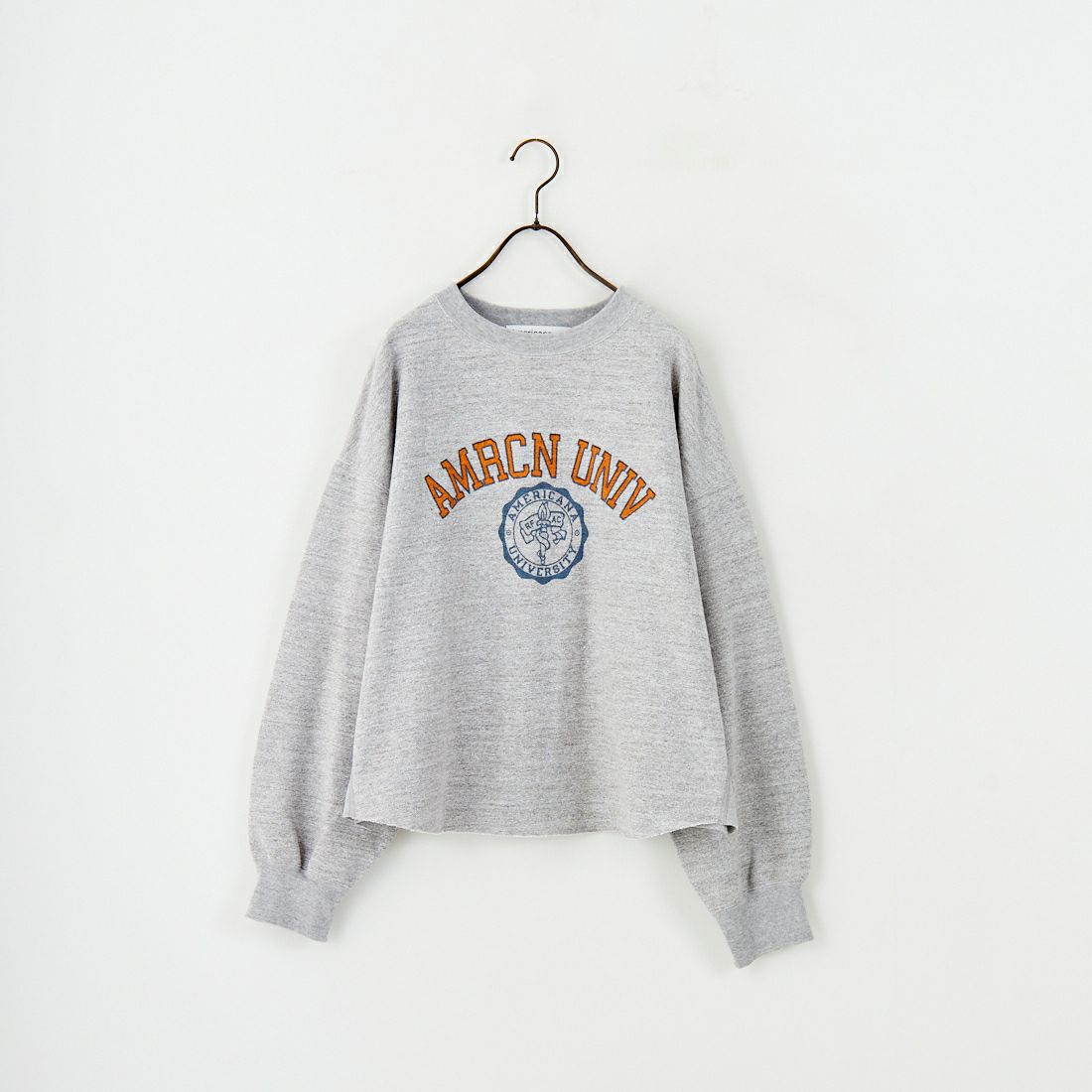 Americana × JEANS FACTORY [アメリカーナ × ジーンズファクトリー] 別注 カレッジプリント カットオフスウェット [BRF-736A-1-JF] ﾓｸｸﾞﾚｰ
