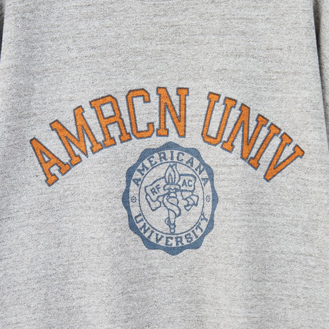 Americana × JEANS FACTORY [アメリカーナ × ジーンズファクトリー] 別注 カレッジプリント カットオフスウェット [BRF-736A-1-JF] ﾓｸｸﾞﾚｰ