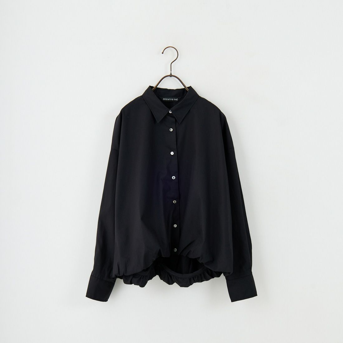 mizuiro ind [ミズイロインド] ロングスリーブバルーンシャツ [3-230094] 99 BLACK