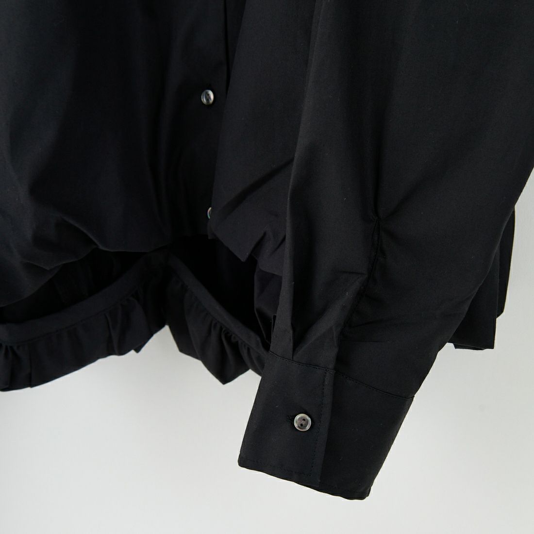 mizuiro ind [ミズイロインド] ロングスリーブバルーンシャツ [3-230094] 99 BLACK