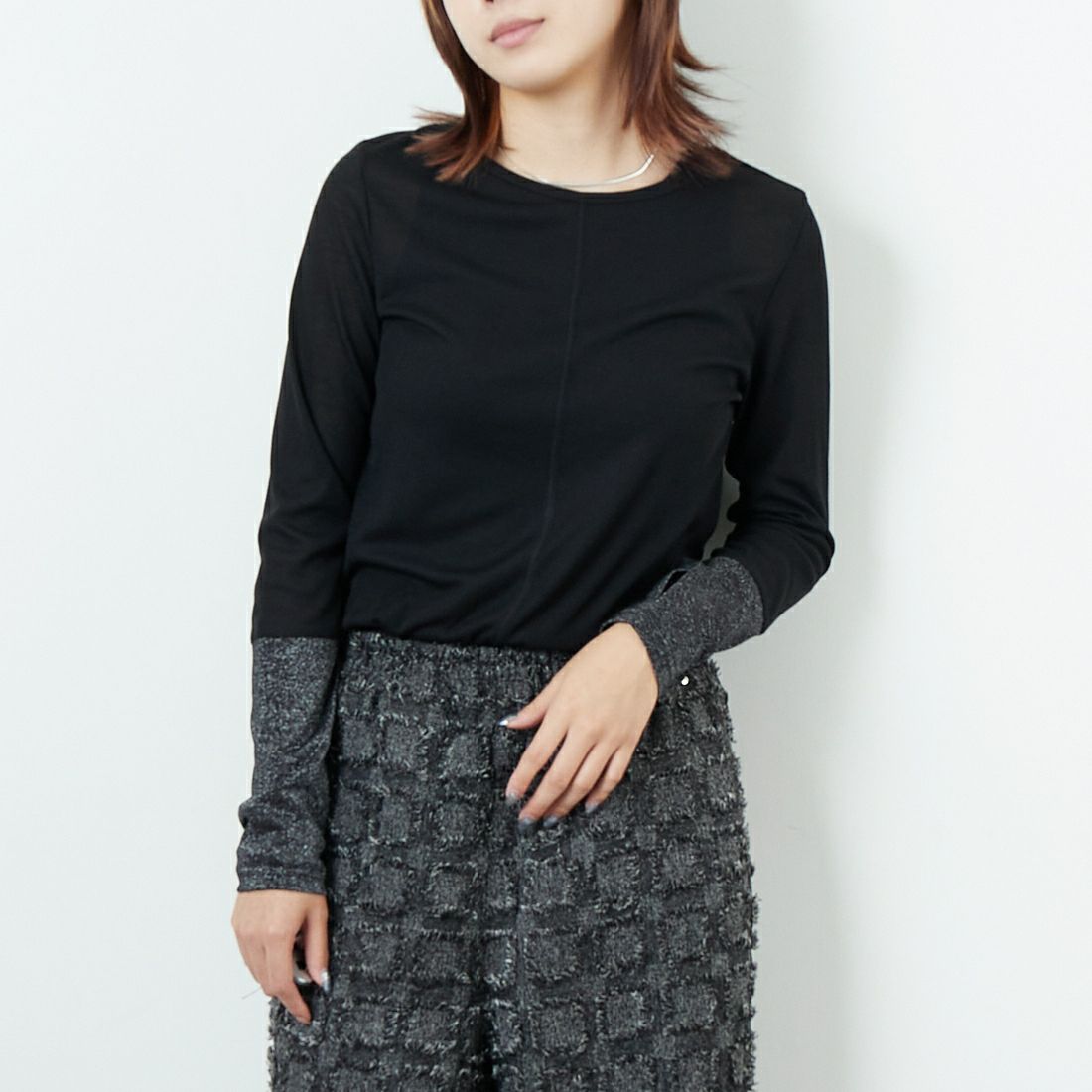 ﾌﾞﾗｯｸ&&モデル身長：167cm 着用サイズ：F&&