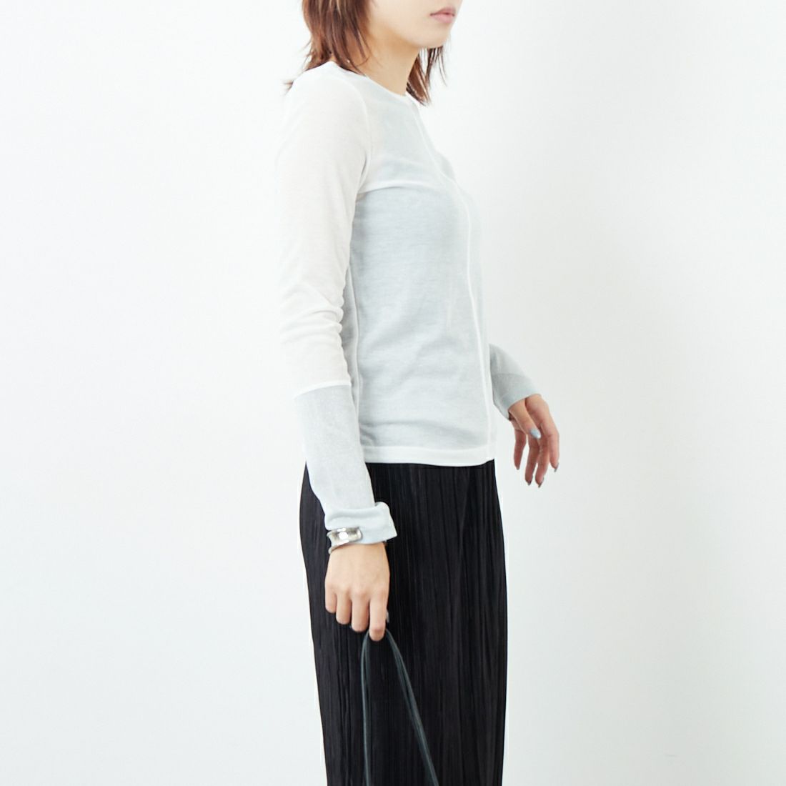 Jf Ready Made [ジェイエフレディメイド] 2WAYラメカフスインナー [922-24103] ｵﾌ &&モデル身長：167cm 着用サイズ：F&&