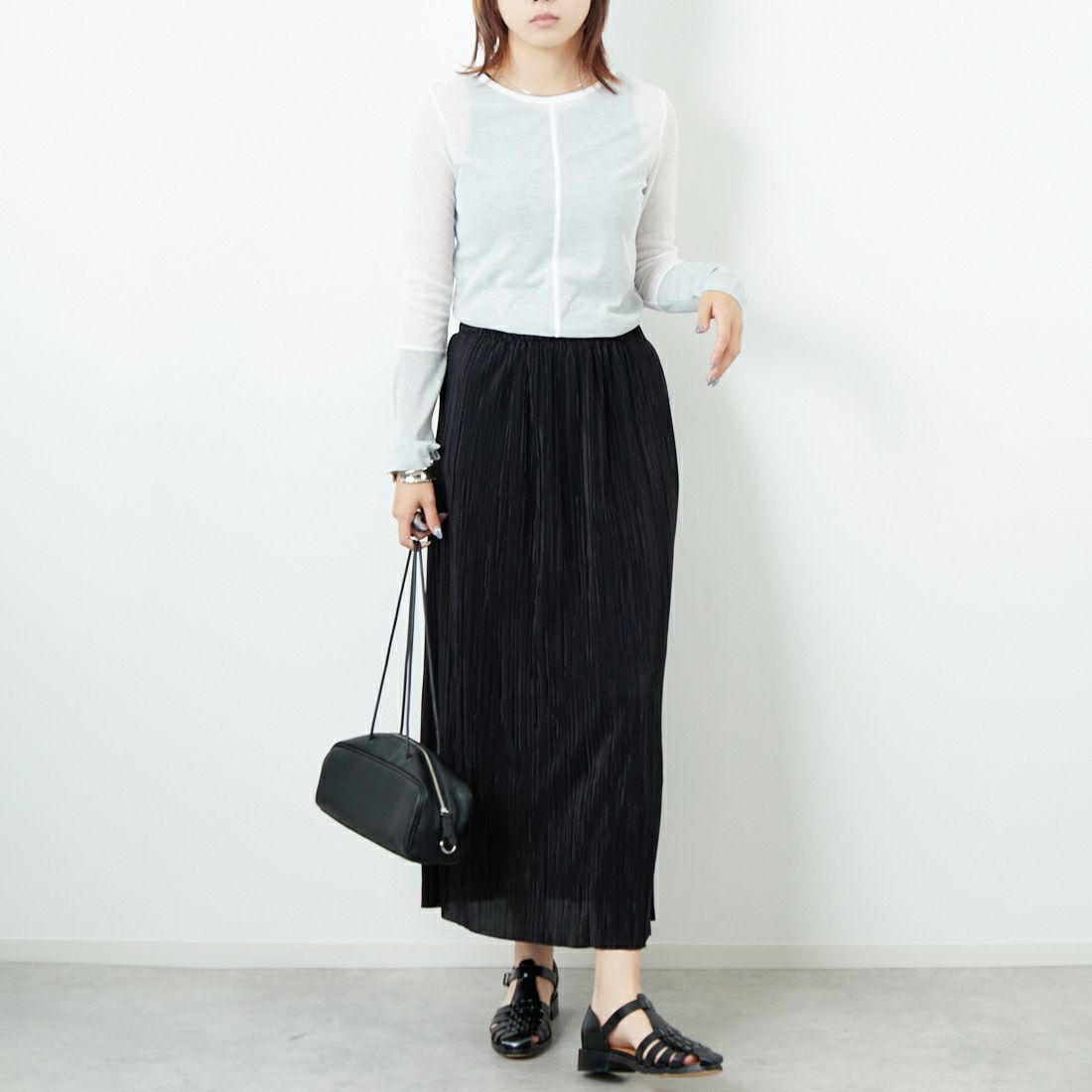 Jf Ready Made [ジェイエフレディメイド] 2WAYラメカフスインナー [922-24103] ｵﾌ &&モデル身長：167cm 着用サイズ：F&&