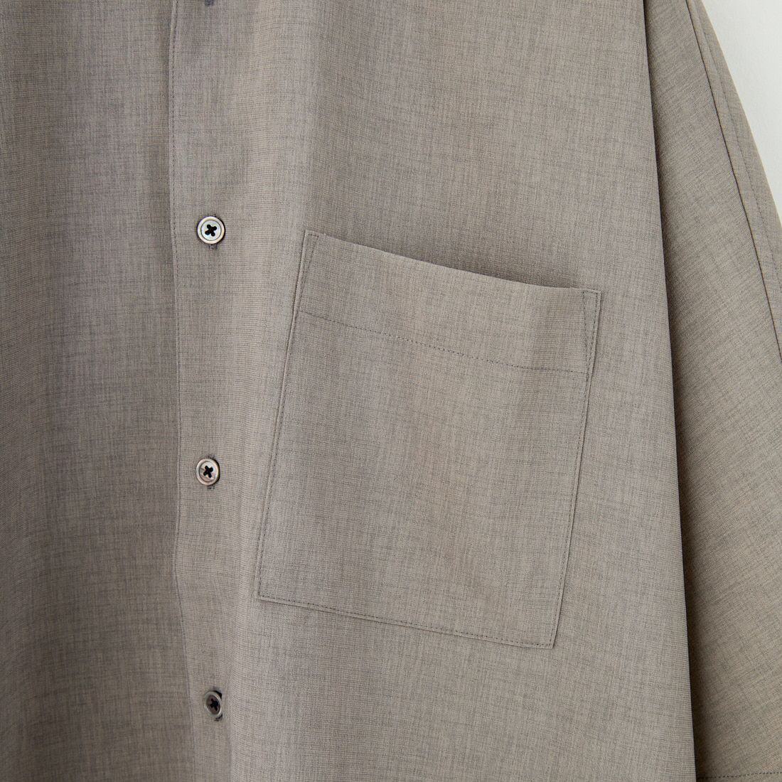 SLICK [スリック] リネンライクポプリンバンドカラーシャツ [5220111] 740 GRAY