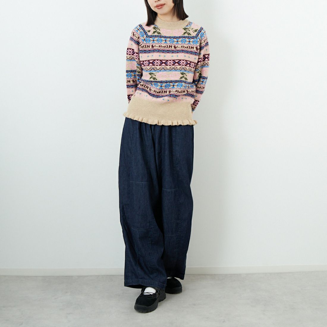 Needles [ニードルズ] 6ozデニム ヒザデルパンツ [RW240] A INDIGO &&モデル身長：162cm 着用サイズ：1&&