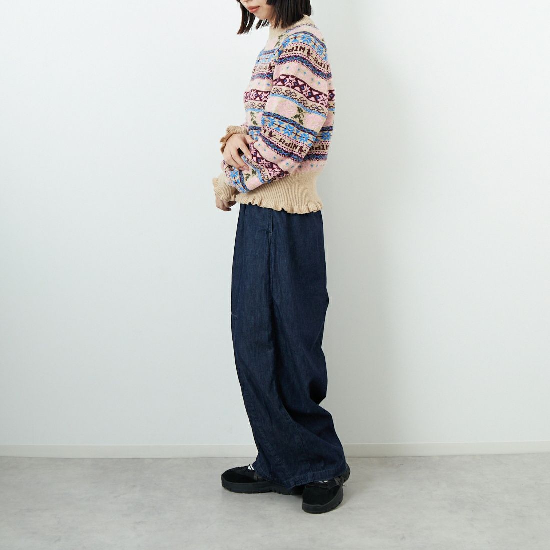 Needles [ニードルズ] 6ozデニム ヒザデルパンツ [RW240] A INDIGO &&モデル身長：162cm 着用サイズ：1&&