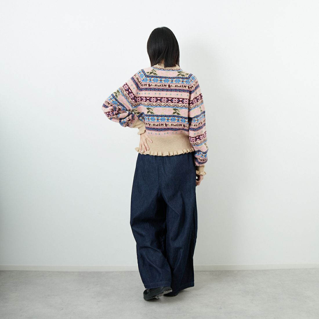 Needles [ニードルズ] 6ozデニム ヒザデルパンツ [RW240] A INDIGO &&モデル身長：162cm 着用サイズ：1&&