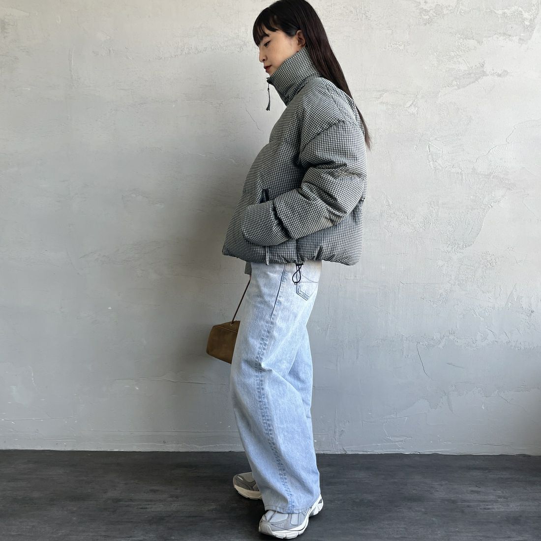 TODAYFUL [トゥデイフル] チェックダウンジャケット [12520008] MNT &&モデル身長：150cm 着用サイズ：36&&