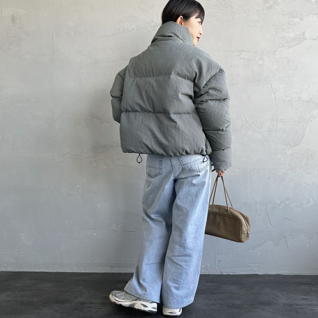 TODAYFUL [トゥデイフル] チェックダウンジャケット [12520008] MNT &&モデル身長：150cm 着用サイズ：36&&