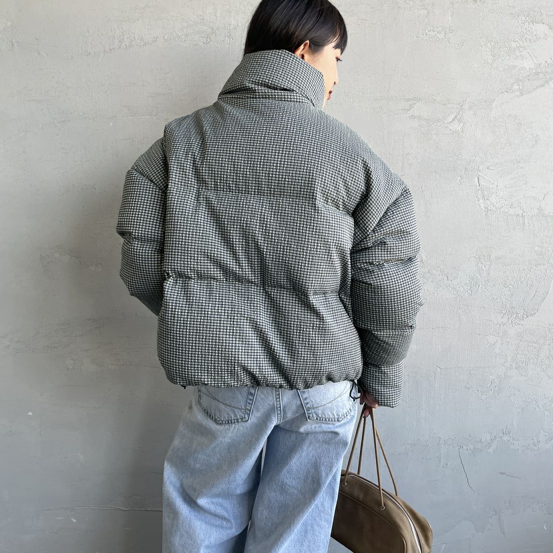TODAYFUL [トゥデイフル] チェックダウンジャケット [12520008] MNT &&モデル身長：150cm 着用サイズ：36&&