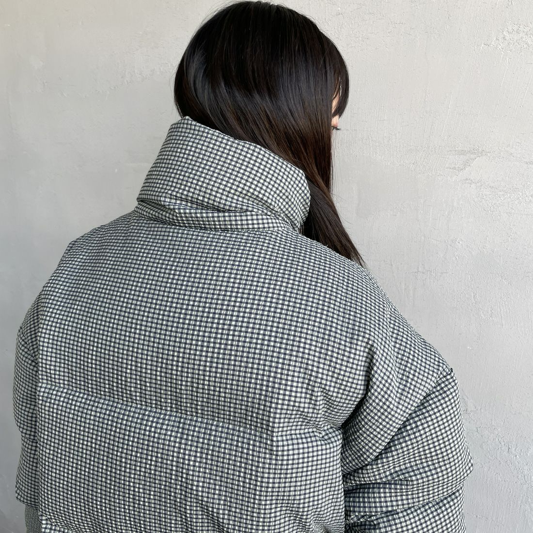 TODAYFUL [トゥデイフル] チェックダウンジャケット [12520008] MNT &&モデル身長：150cm 着用サイズ：36&&