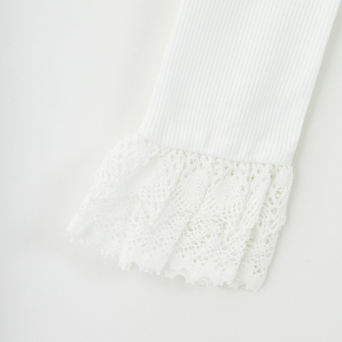 RhodolirioN [ロドリリオン] リブレースカフブルオーバーTシャツ [RV1096] A WHITE