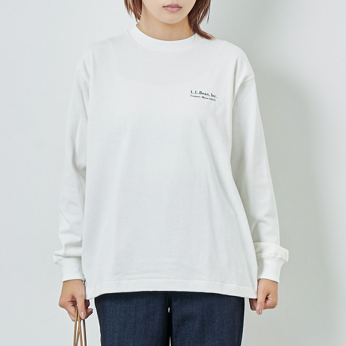 L.L.BEAN [エルエルビーン] ユニオン アニマルロングスリーブTシャツ [5475-1132] 92 DEER &&モデル身長：167cm 着用サイズ：M&&