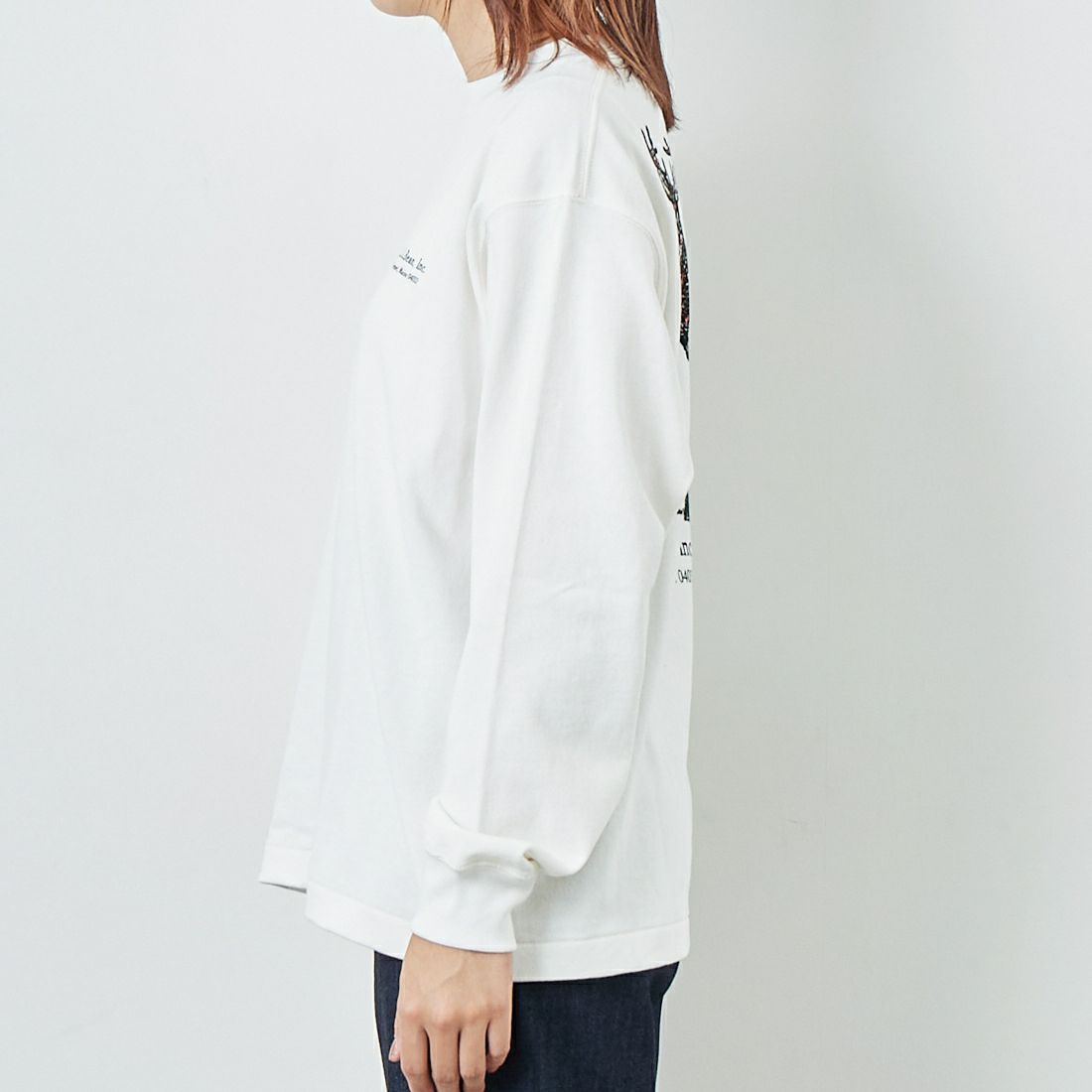 L.L.BEAN [エルエルビーン] ユニオン アニマルロングスリーブTシャツ [5475-1132] 92 DEER &&モデル身長：167cm 着用サイズ：M&&