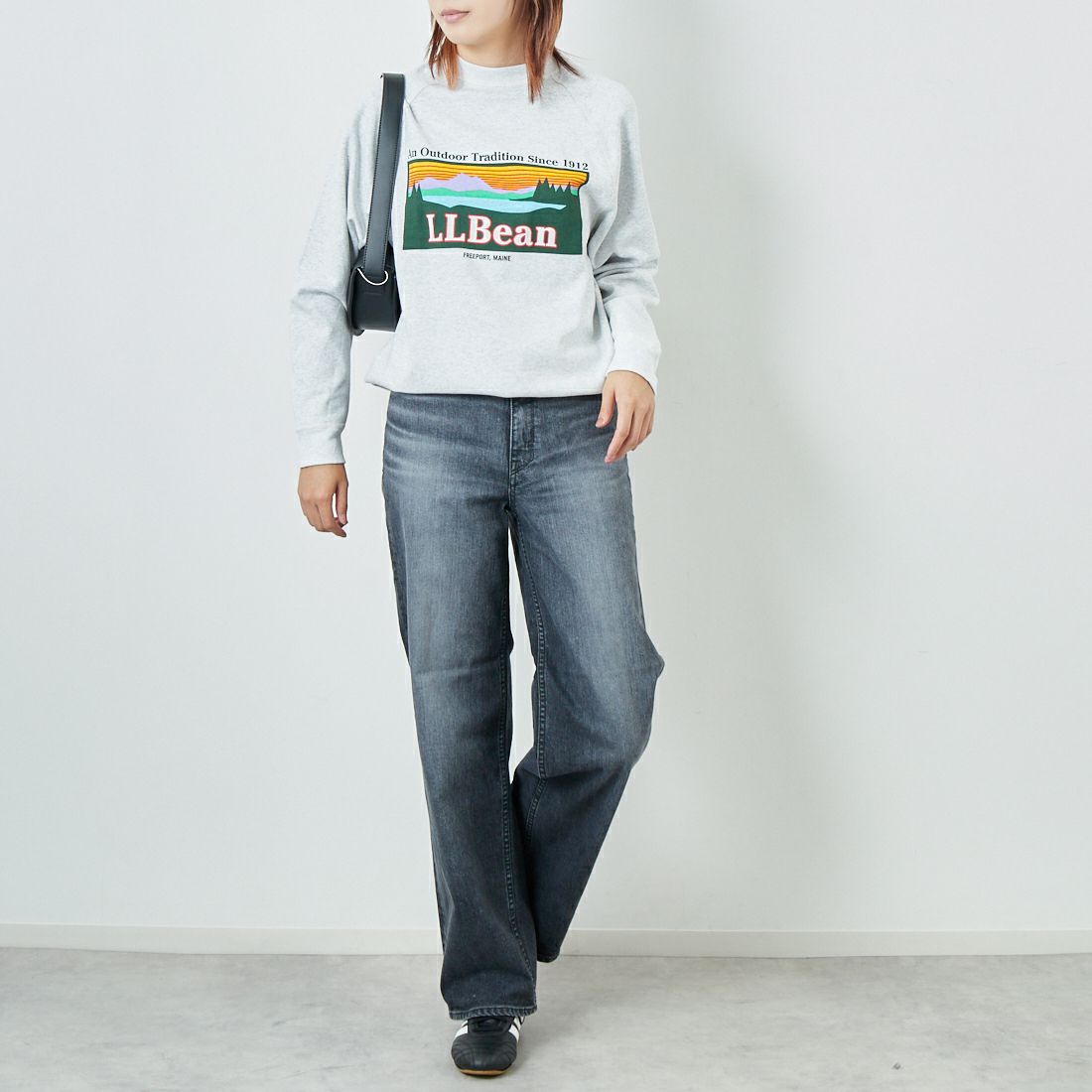 L.L.BEAN [エルエルビーン] PORTAGE クルーネックスウェット [5475-1134] 19 BIRCH &&モデル身長：167cm 着用サイズ：M&&