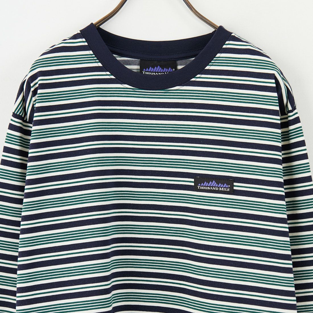 THOUSAND MILE [サウザンド マイル] ボーダーロングスリーブTシャツ [TM252TC00290] 96 GREEN