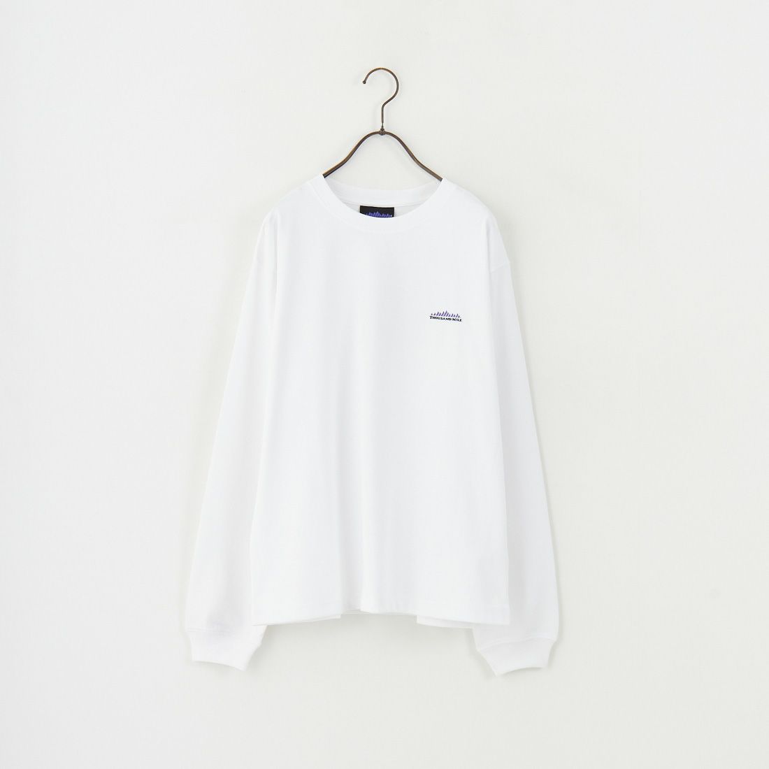 THOUSAND MILE [サウザンド マイル] ワンポイント刺繍ロゴ ロングスリーブTシャツ [TM252TC00280] 01 WHITE
