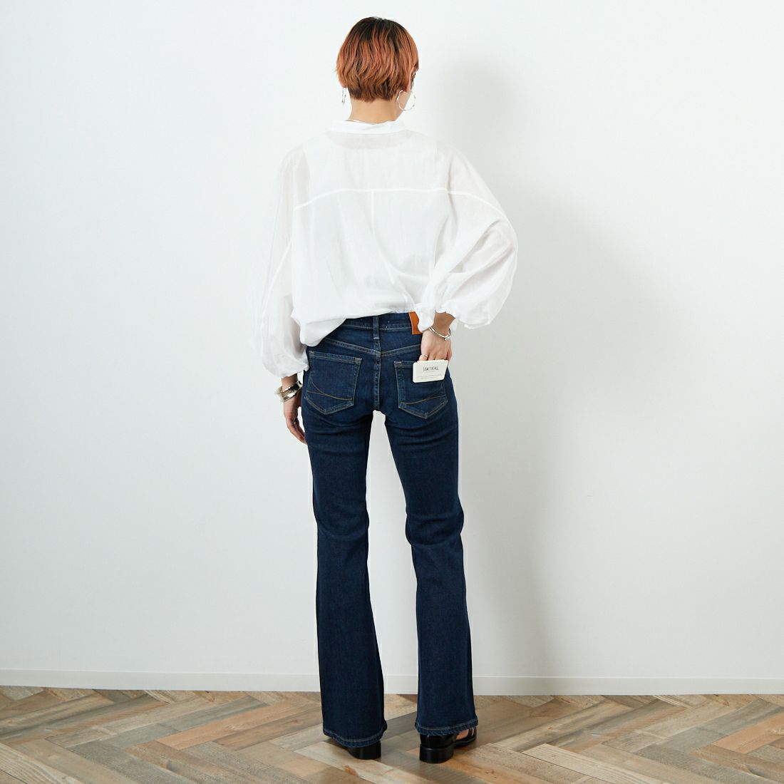MICA&DEAL [マイカアンドディール] ドルマンパフスリーブブラウス [0125301209] OFF WHITE &&モデル身長：160cm 着用サイズ：F&&