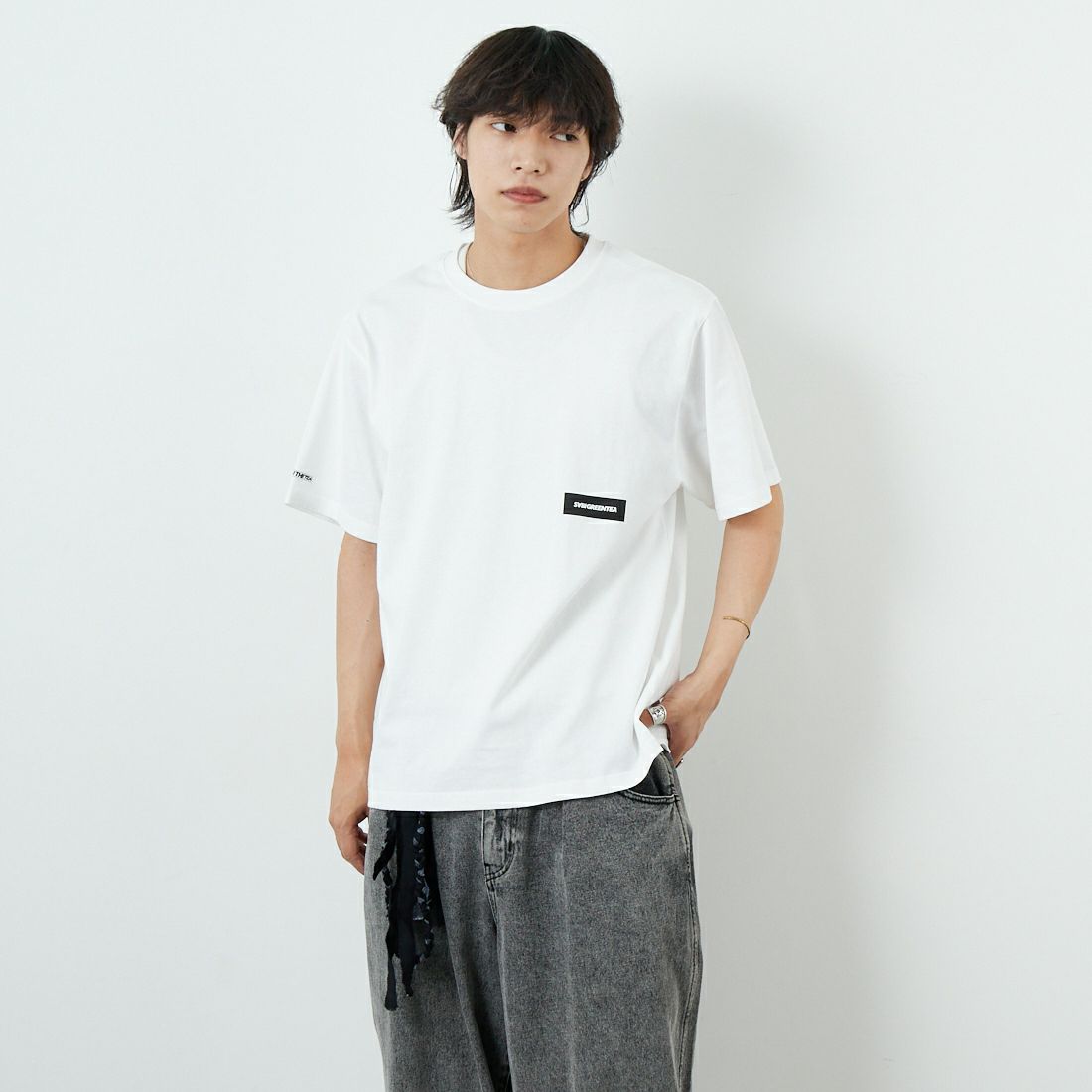 SABI [サビ] SABIコラボレーション バックプリントTシャツ [25189JF] WHITE &&モデル身長：179cm 着用サイズ：XL&&