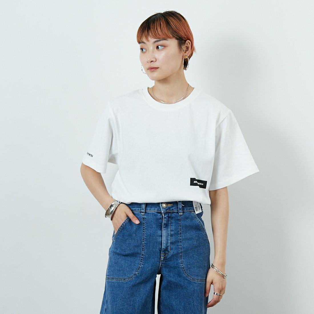 SABI [サビ] SABIコラボレーション バックプリントTシャツ [25189JF] WHITE &&モデル身長：160cm 着用サイズ：S&&
