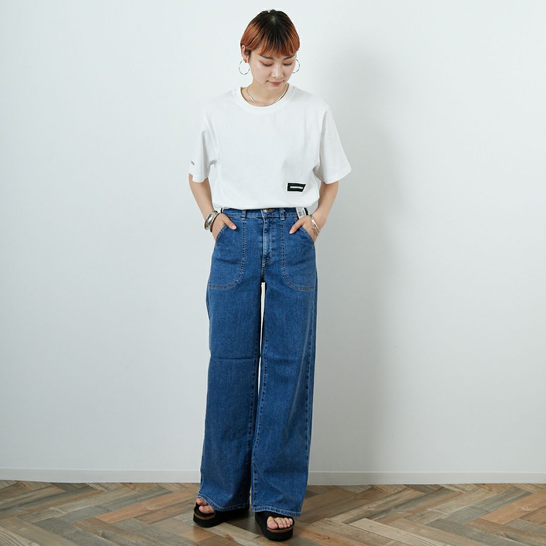 SABI [サビ] SABIコラボレーション バックプリントTシャツ [25189JF] WHITE &&モデル身長：160cm 着用サイズ：S&&