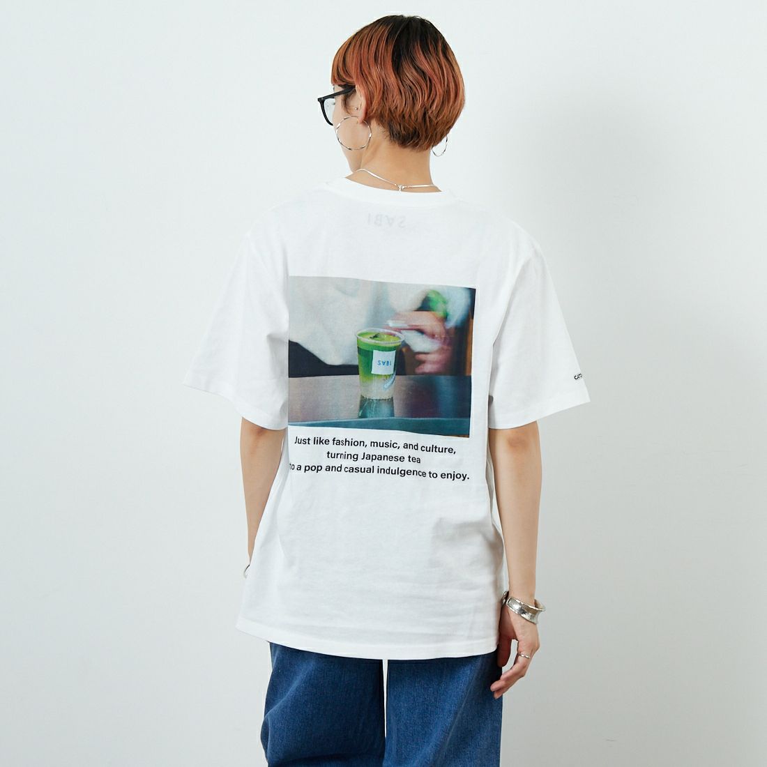 SABI [サビ] SABIコラボレーション バックプリントTシャツ [25189JF] WHITE &&モデル身長：160cm 着用サイズ：M&&