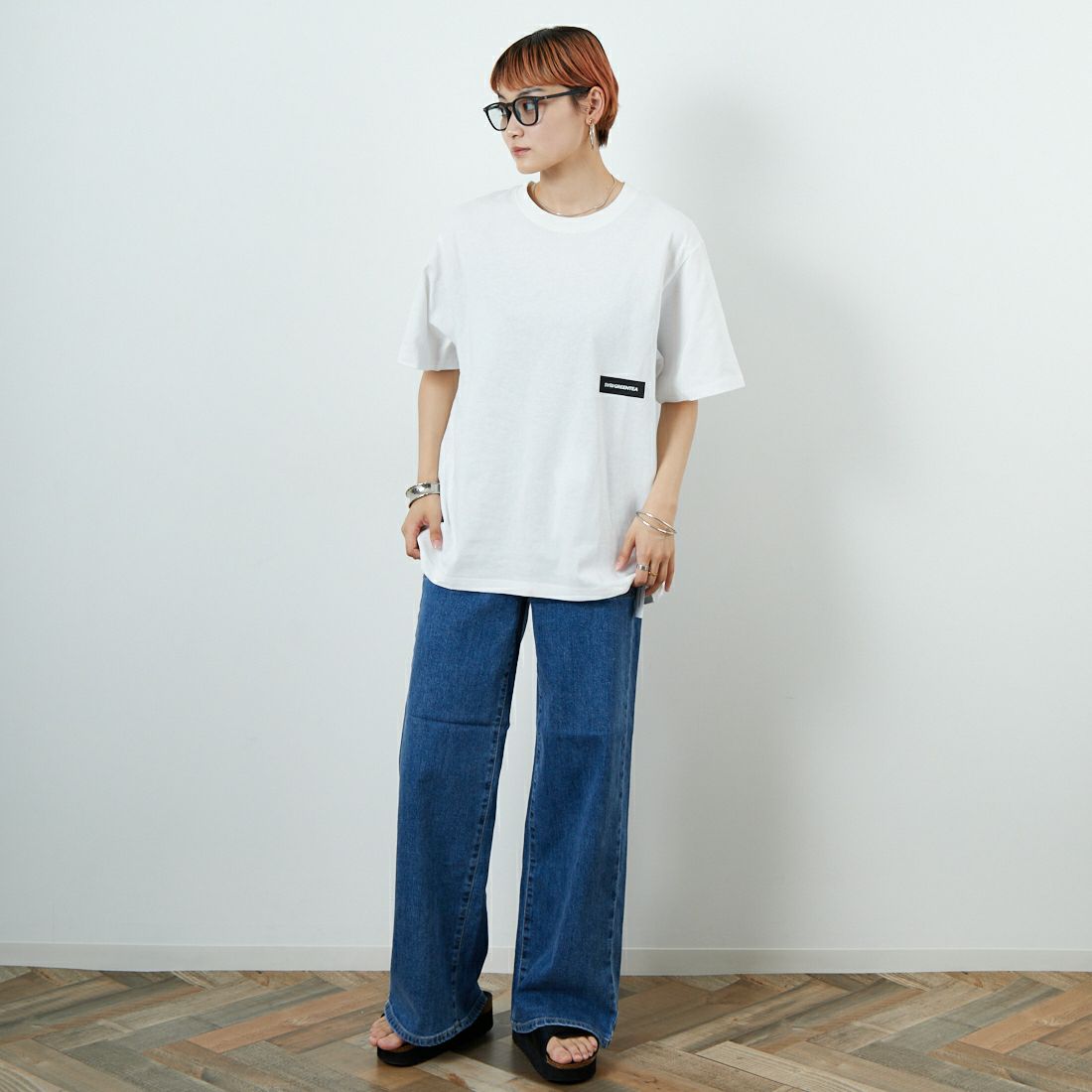 SABI [サビ] SABIコラボレーション バックプリントTシャツ [25189JF] WHITE &&モデル身長：160cm 着用サイズ：M&&
