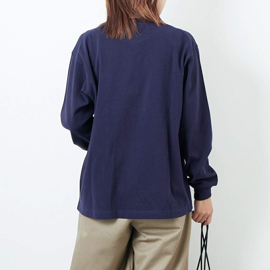 L.L.BEAN [エルエルビーン] ユニオン ロングスリーブTシャツ [5475-1131] 67 NAVY &&モデル身長：167cm 着用サイズ：M&&