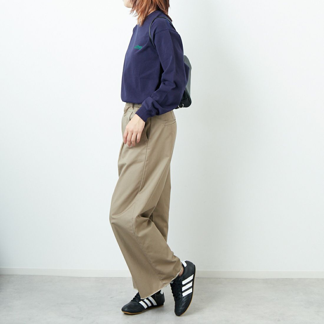 L.L.BEAN [エルエルビーン] ユニオン ロングスリーブTシャツ [5475-1131] 67 NAVY &&モデル身長：167cm 着用サイズ：M&&