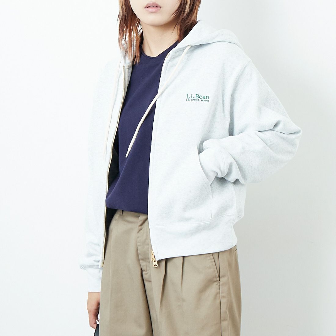 L.L.BEAN [エルエルビーン] 19 BIRCH PORTAGE フルジップフーデッドスウェット [5475-1135] 19 BIRCH &&モデル身長：168cm 着用サイズ：M&&