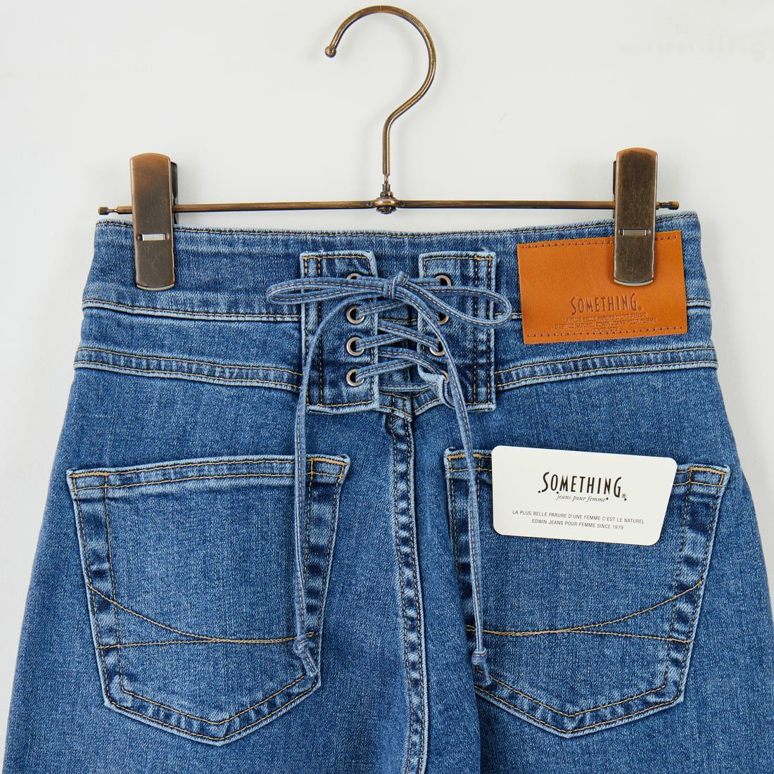 SOMETHING [サムシング] LISA レースアップワイドデニム [SEA580] 98 L.BLUE