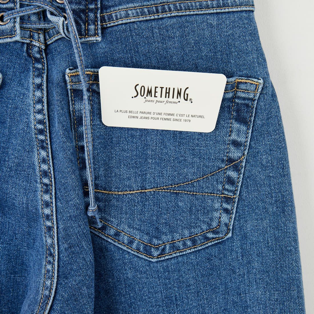 SOMETHING [サムシング] LISA レースアップワイドデニム [SEA580] 98 L.BLUE