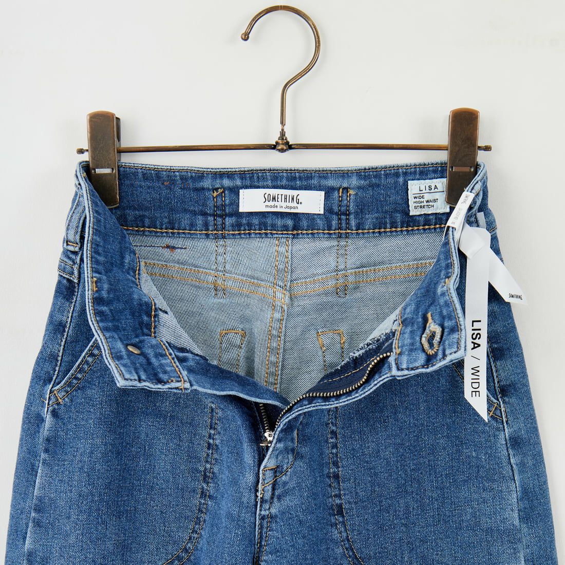 SOMETHING [サムシング] LISA レースアップワイドデニム [SEA580] 98 L.BLUE