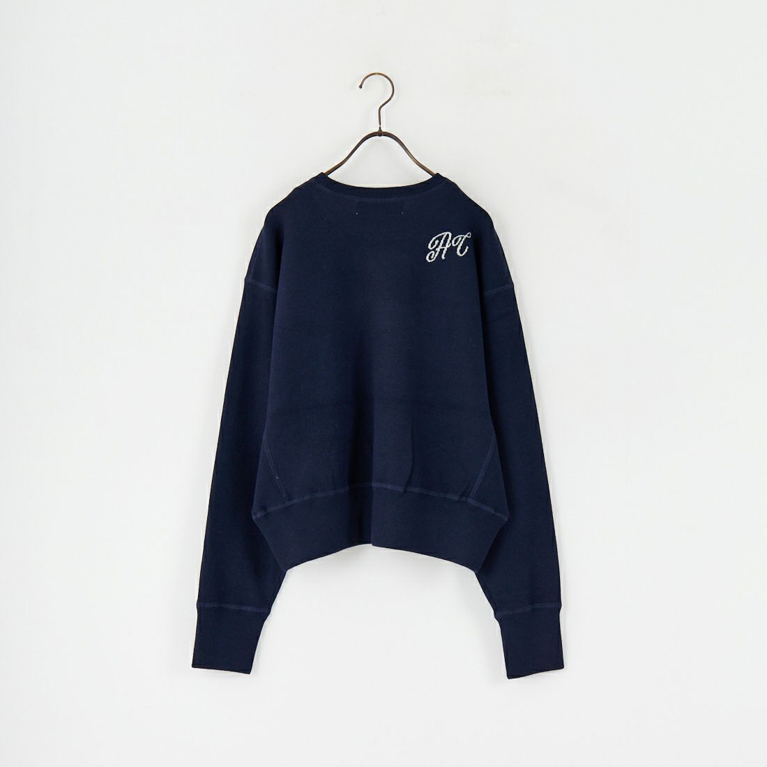 Americana × JEANS FACTORY [アメリカーナ × ジーンズファクトリー] 別注 ショート丈 フロントロゴ スウェットライクニット [ASO-C-003-2-JF] ﾈｲﾋﾞｰ