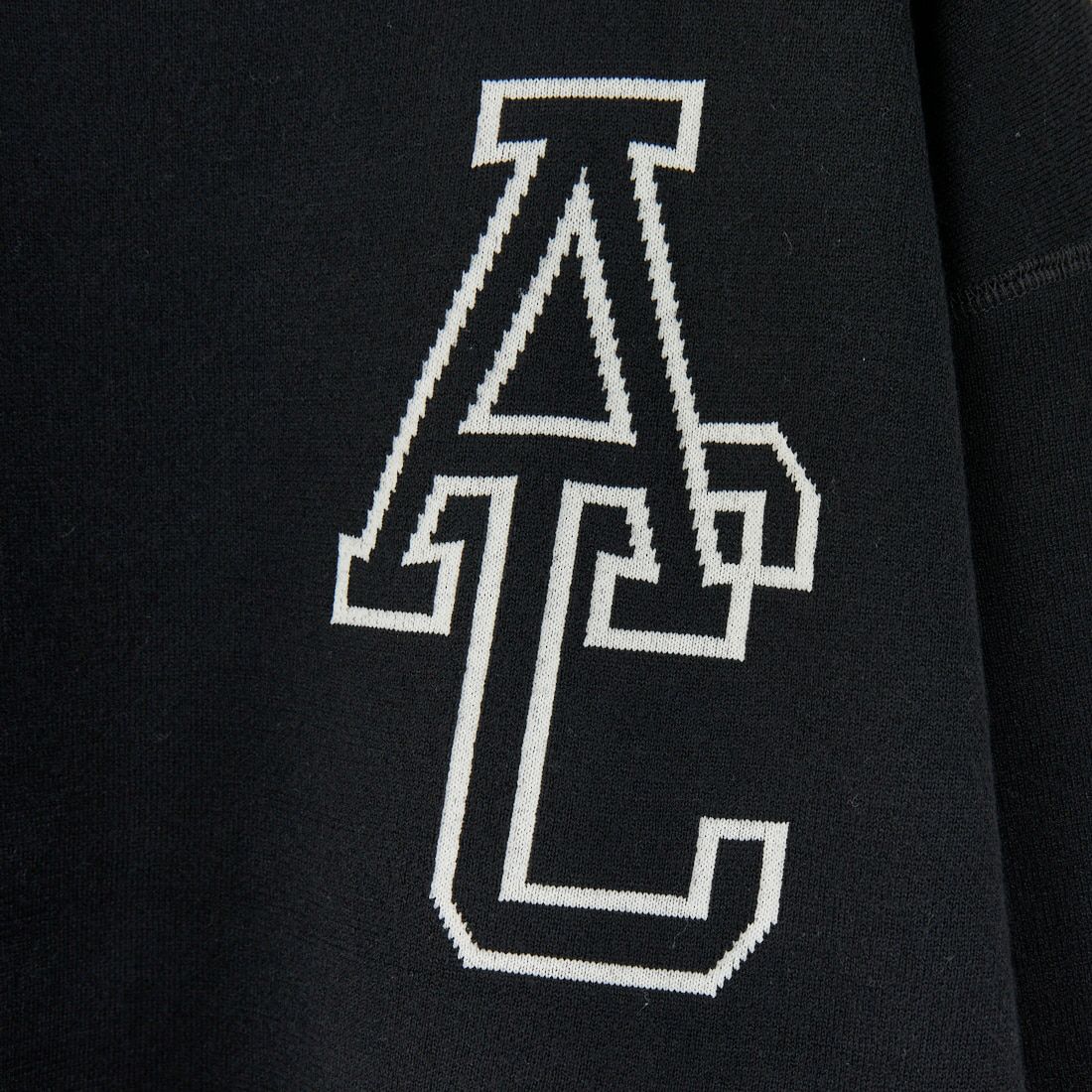 Americana × JEANS FACTORY [アメリカーナ × ジーンズファクトリー] 別注 ショート丈 バックロゴ スウェットライクニット [ASO-C-003-1-JF] ﾌﾞﾗｯｸ