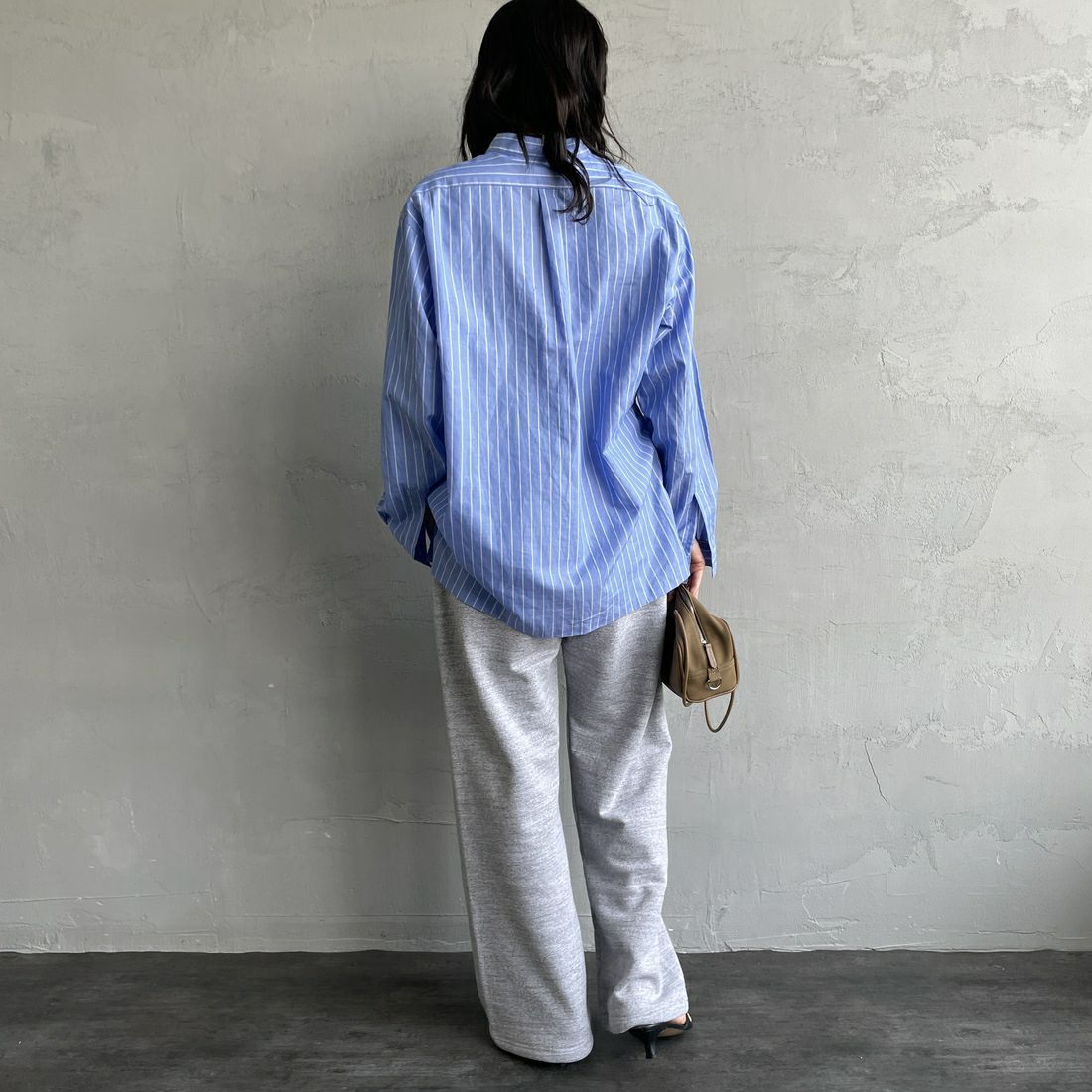 Americana × JEANS FACTORY [アメリカーナ × ジーンズファクトリー] 別注 ロゴプリント スウェットパンツ [BRF-788A-2-JF] ﾓｸｸﾞﾚｰ &&モデル身長：160cm 着用サイズ：ONE SIZE&&